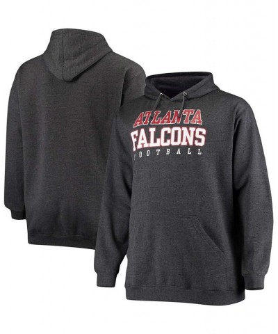 Men's Big and Tall Heathered Charcoal Atlanta Falcons Practice Pullover Hoodie $29.14 Sweatshirt