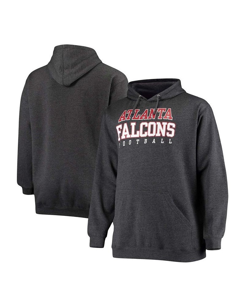 Men's Big and Tall Heathered Charcoal Atlanta Falcons Practice Pullover Hoodie $29.14 Sweatshirt