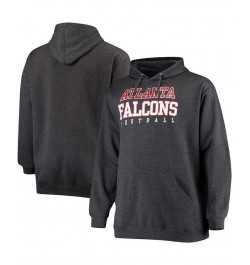 Men's Big and Tall Heathered Charcoal Atlanta Falcons Practice Pullover Hoodie $29.14 Sweatshirt