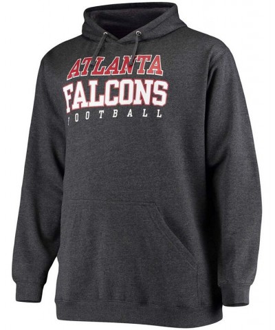 Men's Big and Tall Heathered Charcoal Atlanta Falcons Practice Pullover Hoodie $29.14 Sweatshirt