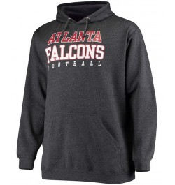 Men's Big and Tall Heathered Charcoal Atlanta Falcons Practice Pullover Hoodie $29.14 Sweatshirt