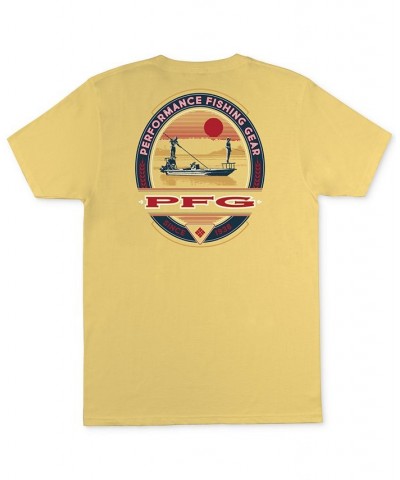 Men's Rhino PFG Fishing Logo Graphic T-Shirt Gold $14.39 T-Shirts