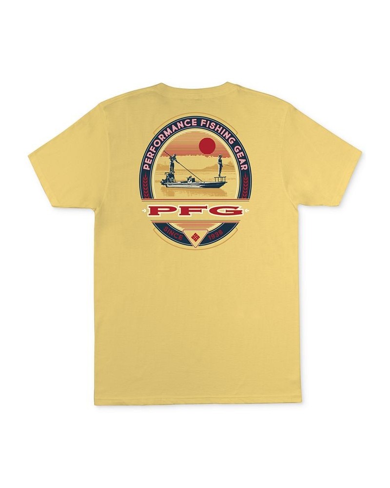 Men's Rhino PFG Fishing Logo Graphic T-Shirt Gold $14.39 T-Shirts