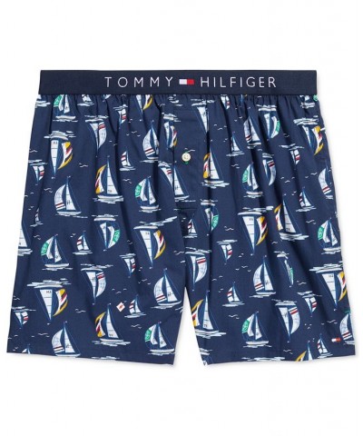 Men's Sailboat-Print Cotton Poplin Boxers PD01 $17.00 Underwear