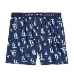 Men's Sailboat-Print Cotton Poplin Boxers PD01 $17.00 Underwear