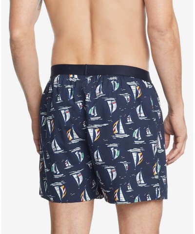 Men's Sailboat-Print Cotton Poplin Boxers PD01 $17.00 Underwear