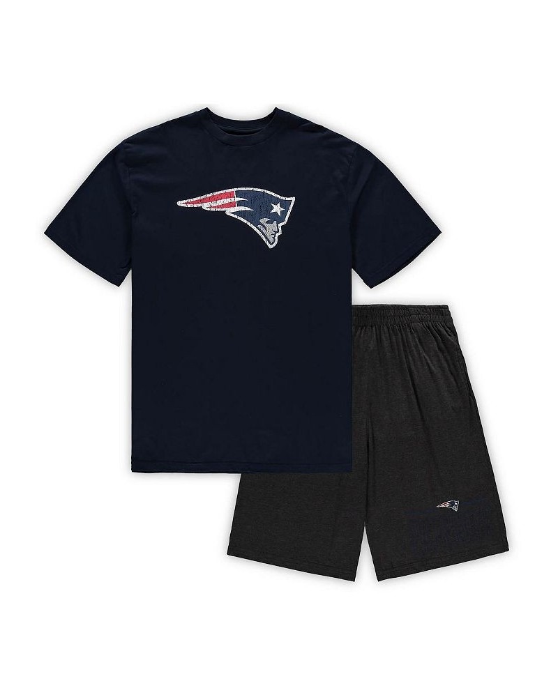 Men's Navy, Heathered Charcoal New England Patriots Big and Tall T-shirt and Shorts Set $36.00 T-Shirts