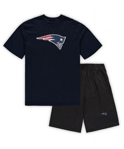 Men's Navy, Heathered Charcoal New England Patriots Big and Tall T-shirt and Shorts Set $36.00 T-Shirts