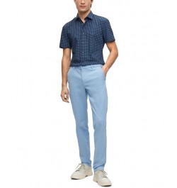 BOSS Men's Slim-Fit Printed Performance-Stretch Jersey Shirt Blue $52.48 Shirts