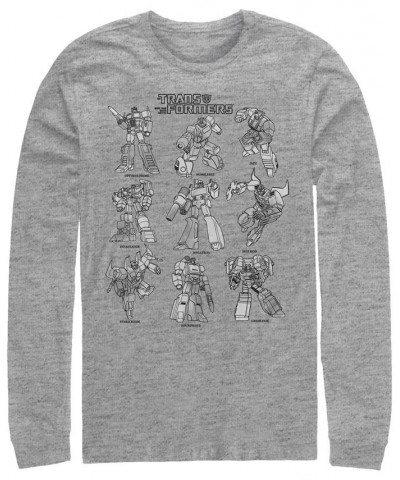 Men's Transformers Textbook Long Sleeve T-shirt Gray $16.80 T-Shirts