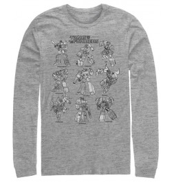 Men's Transformers Textbook Long Sleeve T-shirt Gray $16.80 T-Shirts