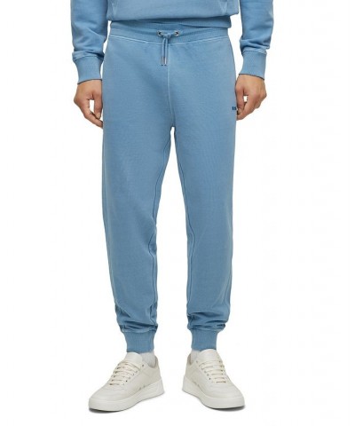 BOSS Men's Relaxed-Fit French-Terry Cotton Tracksuit Bottoms Blue $66.24 Pants