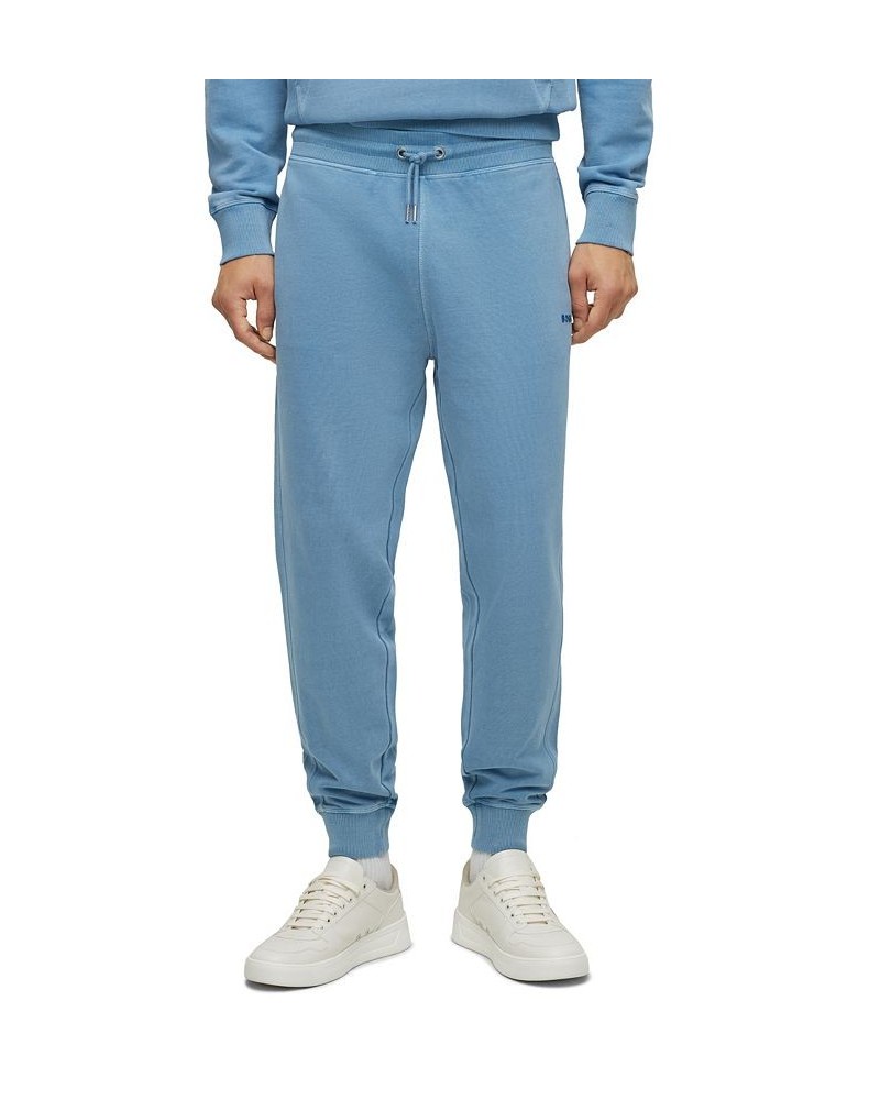 BOSS Men's Relaxed-Fit French-Terry Cotton Tracksuit Bottoms Blue $66.24 Pants