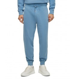 BOSS Men's Relaxed-Fit French-Terry Cotton Tracksuit Bottoms Blue $66.24 Pants