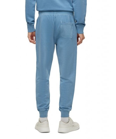 BOSS Men's Relaxed-Fit French-Terry Cotton Tracksuit Bottoms Blue $66.24 Pants