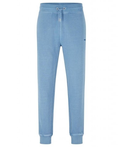 BOSS Men's Relaxed-Fit French-Terry Cotton Tracksuit Bottoms Blue $66.24 Pants