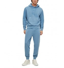 BOSS Men's Relaxed-Fit French-Terry Cotton Tracksuit Bottoms Blue $66.24 Pants