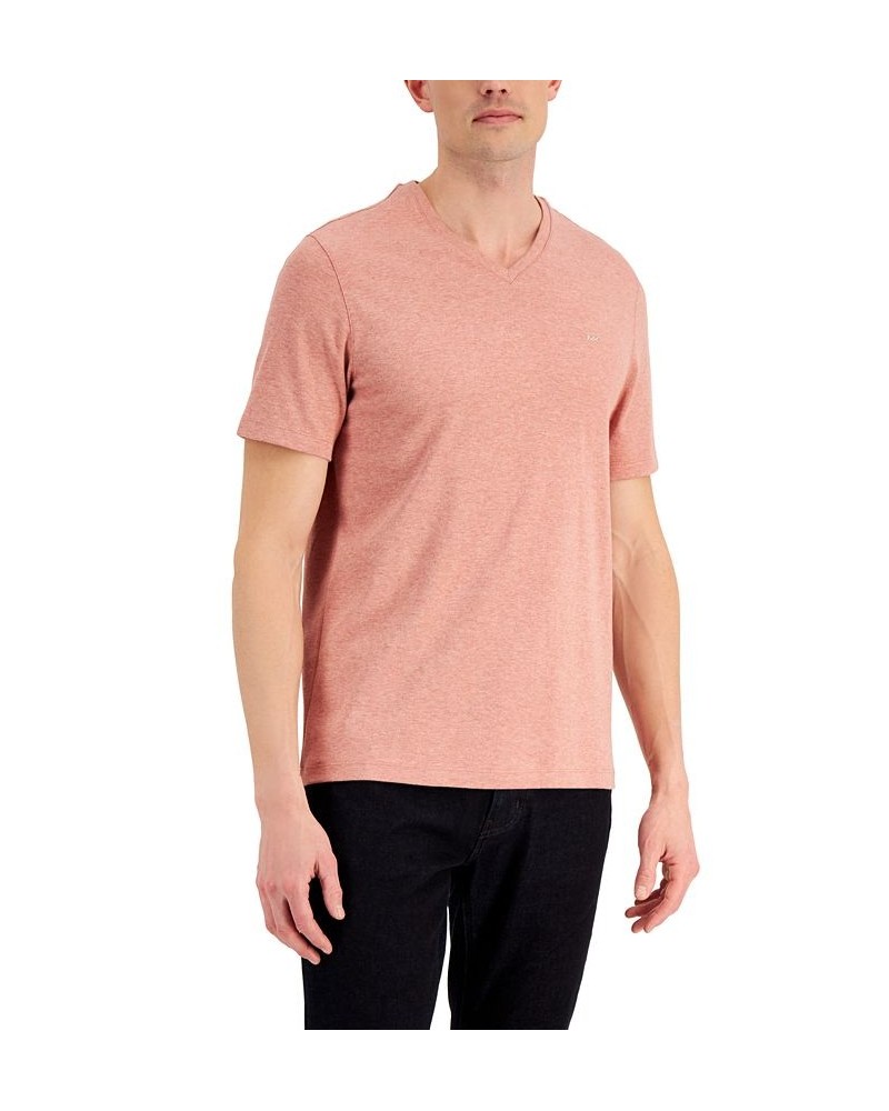 Men's Solid V-Neck T-Shirt Pink $15.64 T-Shirts