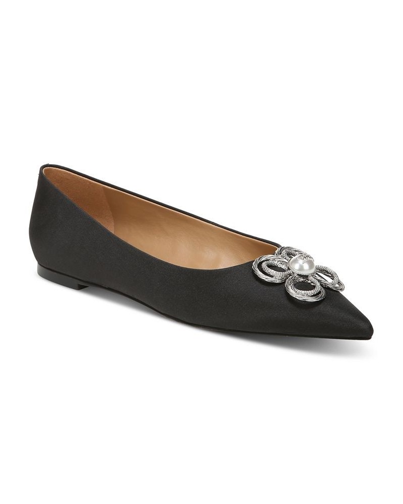 Women's Wanda Tour Pointed-Toe Flats Black $65.60 Shoes