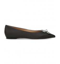 Women's Wanda Tour Pointed-Toe Flats Black $65.60 Shoes