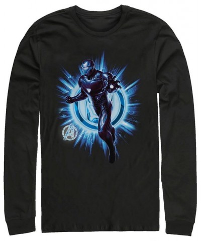 Marvel Men's Avengers Endgame Iron Man Lightning Explosion, Long Sleeve T-shirt Black $23.99 T-Shirts