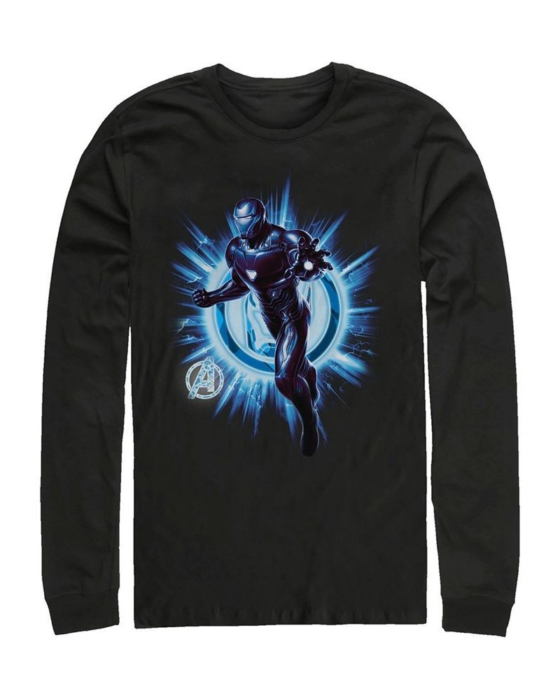 Marvel Men's Avengers Endgame Iron Man Lightning Explosion, Long Sleeve T-shirt Black $23.99 T-Shirts