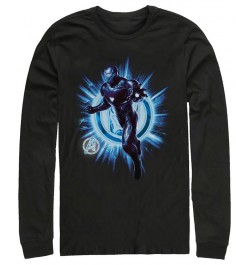 Marvel Men's Avengers Endgame Iron Man Lightning Explosion, Long Sleeve T-shirt Black $23.99 T-Shirts