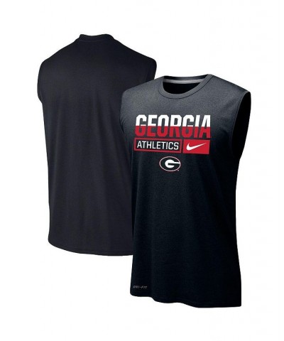 Men's Black Georgia Bulldogs Wordmark Drop Legend Performance Tank Top $25.49 T-Shirts