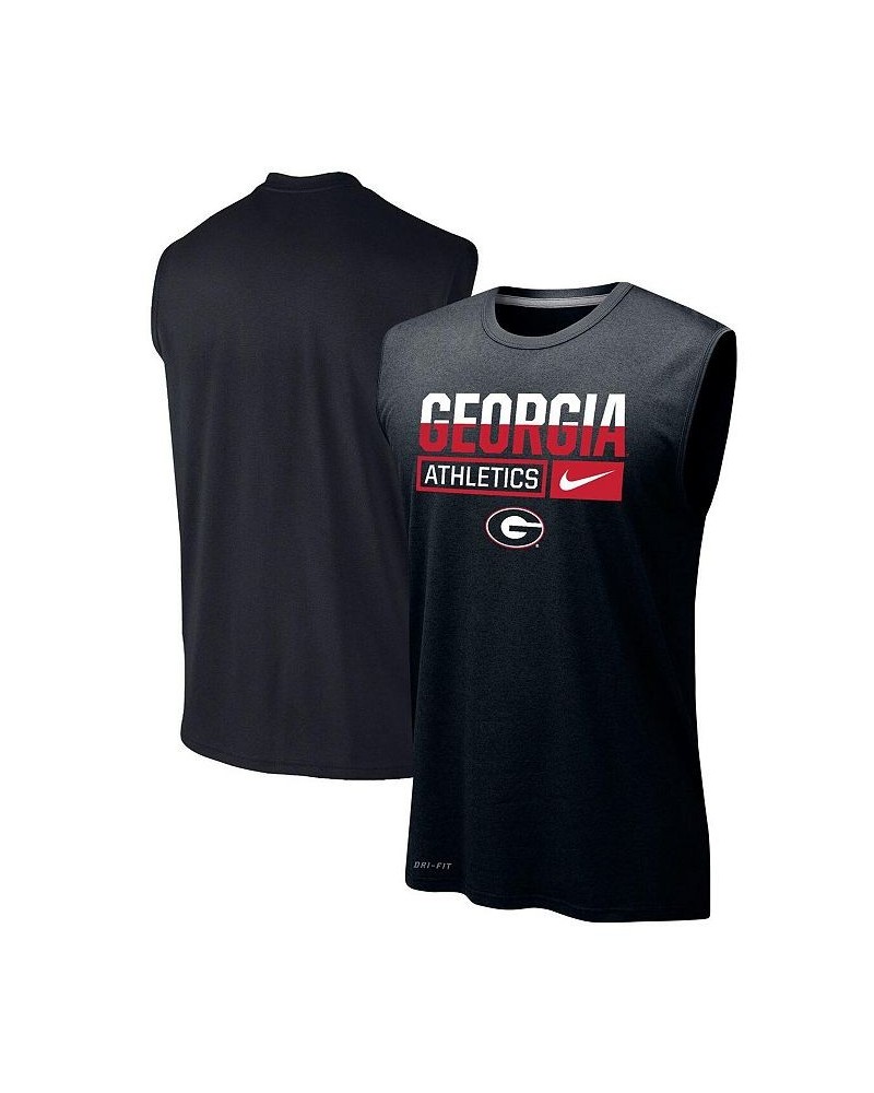 Men's Black Georgia Bulldogs Wordmark Drop Legend Performance Tank Top $25.49 T-Shirts