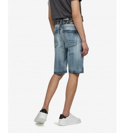 Men's Big and Tall Feeling Fresh Denim Shorts with Adjustable Belt, 2 Piece Set Blue $35.36 Shorts