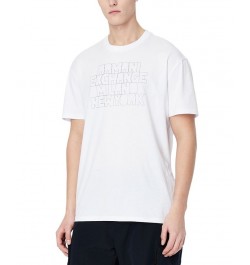 Men's Oversized Bubble Letter Logo Short-Sleeve Crewneck T-Shirt White $28.60 T-Shirts