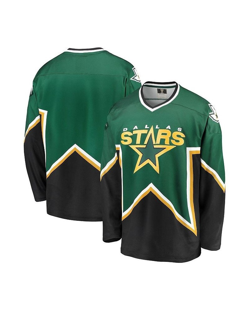 Men's Branded Kelly Green and Black Dallas Stars Premier Breakaway Heritage Blank Jersey $40.66 Jersey