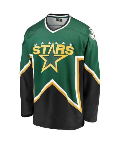 Men's Branded Kelly Green and Black Dallas Stars Premier Breakaway Heritage Blank Jersey $40.66 Jersey