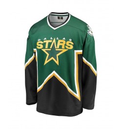 Men's Branded Kelly Green and Black Dallas Stars Premier Breakaway Heritage Blank Jersey $40.66 Jersey