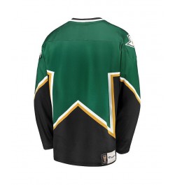 Men's Branded Kelly Green and Black Dallas Stars Premier Breakaway Heritage Blank Jersey $40.66 Jersey