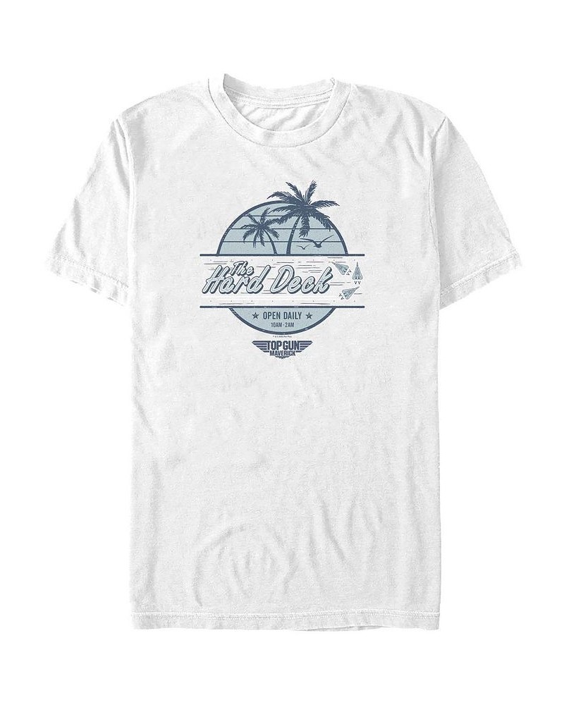 Men's Top Gun Hard Deck Palms Short Sleeve T-shirt White $16.10 T-Shirts