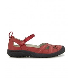 Women's Magnolia Cutout Mary Jane Flats Red $47.17 Shoes