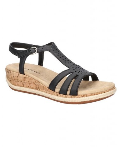 Women's Dorinda Wedge Sandals Black $32.90 Shoes