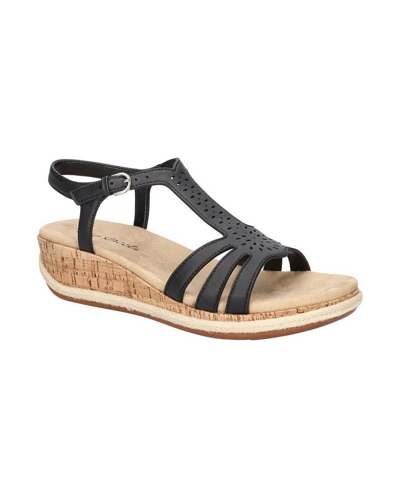 Women's Dorinda Wedge Sandals Black $32.90 Shoes