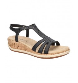 Women's Dorinda Wedge Sandals Black $32.90 Shoes