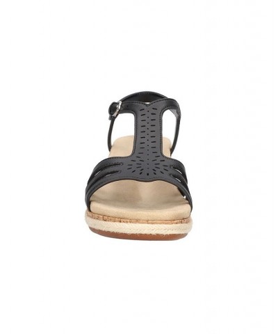 Women's Dorinda Wedge Sandals Black $32.90 Shoes