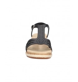 Women's Dorinda Wedge Sandals Black $32.90 Shoes