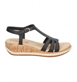 Women's Dorinda Wedge Sandals Black $32.90 Shoes