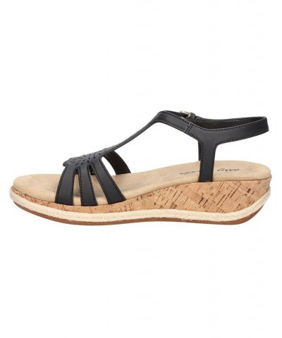 Women's Dorinda Wedge Sandals Black $32.90 Shoes