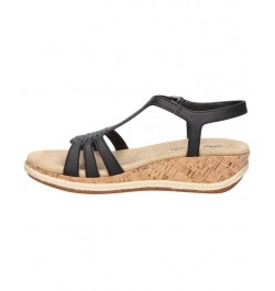 Women's Dorinda Wedge Sandals Black $32.90 Shoes