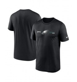 Men's Black Philadelphia Eagles Horizontal Lockup Legend T-shirt $26.99 T-Shirts