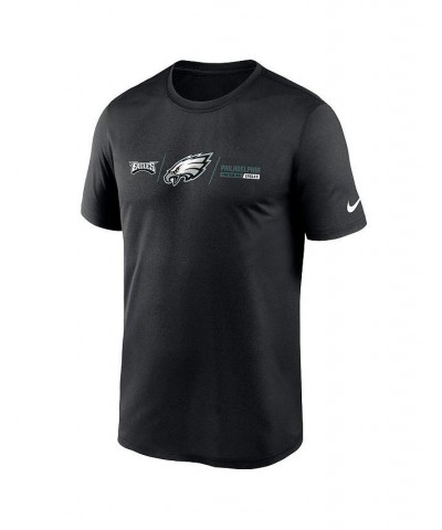 Men's Black Philadelphia Eagles Horizontal Lockup Legend T-shirt $26.99 T-Shirts