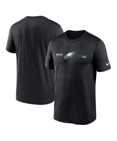 Men's Black Philadelphia Eagles Horizontal Lockup Legend T-shirt $26.99 T-Shirts