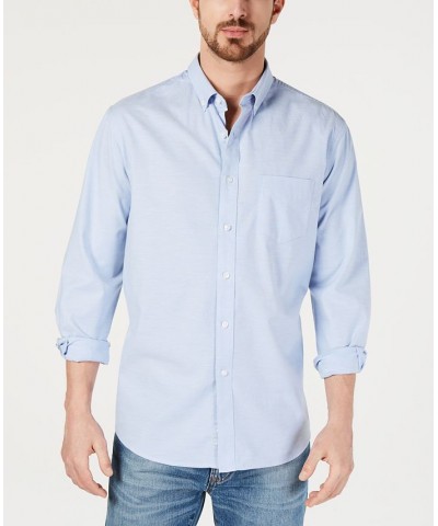 Men's Solid Stretch Oxford Cotton Shirt PD03 $16.32 Shirts