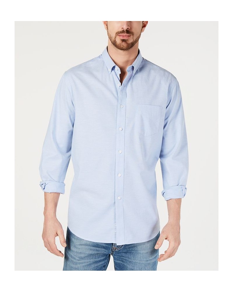 Men's Solid Stretch Oxford Cotton Shirt PD03 $16.32 Shirts